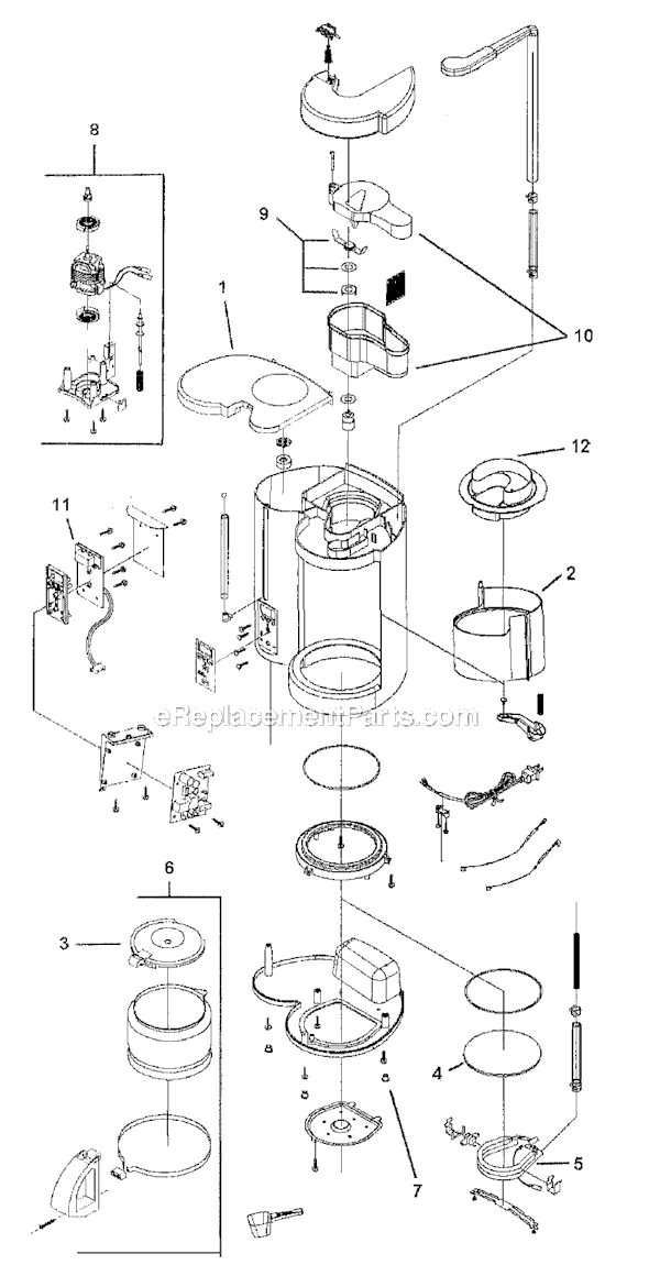 Page A Diagram and Parts List for GBX13  Mr Coffee Coffee Grinder